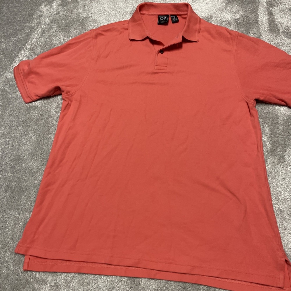 JOS A BANKS STAYS COOL SHORT SLEEVE PULLOVER ORANGE POLO SHIRT LARGE